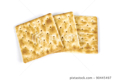 square crackers isolated on white background 90445497
