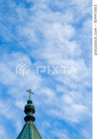 教堂屋頂天空雲彩 教堂屋頂天空雲彩 90445903