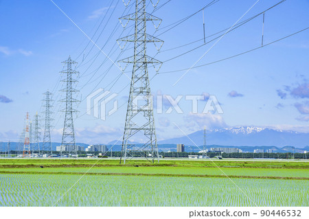 Steel tower paddy power transmission line 90446532