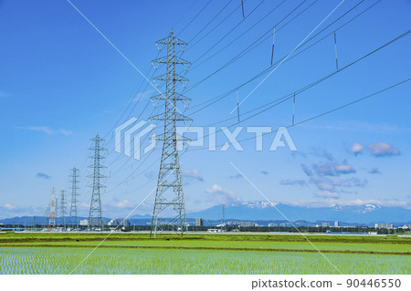 Steel tower paddy power transmission line 90446550