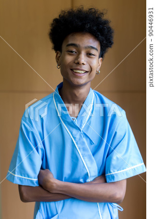 man at hospital. Portrait of African American man man at hospital. Portrait of African American man 90446931
