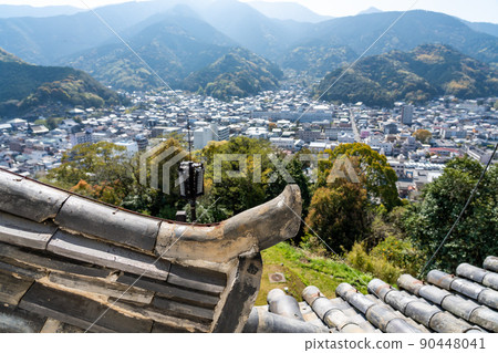 Uwajima City, Ehime Prefecture The cityscape of Uwajima seen from the castle tower of Uwajima Castle 90448041