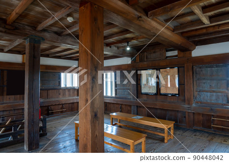 Uwajima City, Ehime Prefecture Warrior running and stairs inside Uwajima Castle 90448042