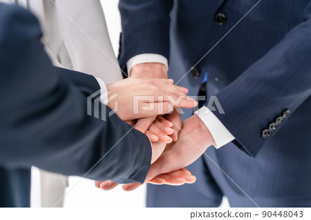 Business team unity at hand 90448043