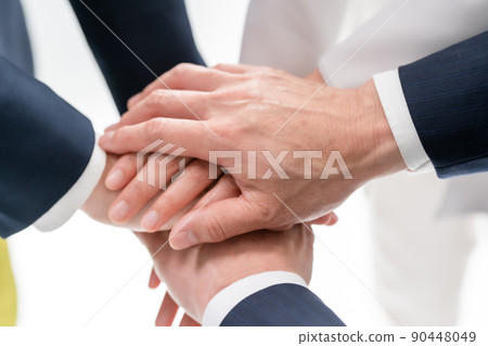 Business team unity at hand 90448049