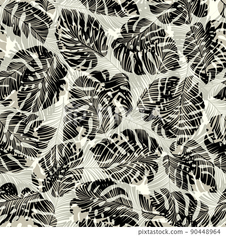 Seamless tropical pattern, perfect for Hawaiian shirts, 90448964