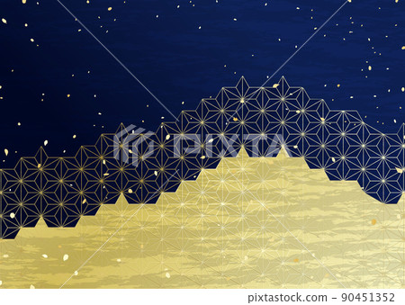 Japanese-style vector material with hemp leaf pattern arranged Japanese-style vector material with hemp leaf pattern arranged 90451352