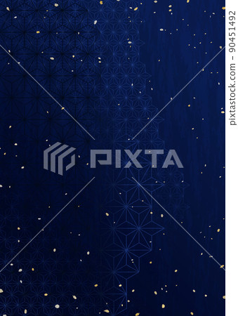 Japanese-style vector material with hemp leaf pattern arranged 90451492