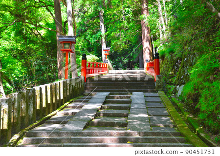 從鞍馬寺到貴船神社的登山步道風景 從鞍馬寺到貴船神社的登山步道風景 90451731