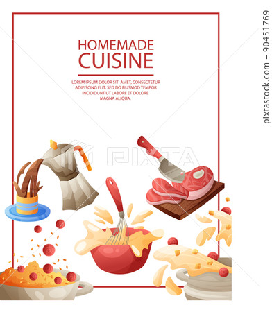 Flyer design for homemade cuisine, cooking or culinary courses, restaurants or cafe advertising. Flyer design for homemade cuisine, cooking or culinary courses, restaurants or cafe advertising. 90451769