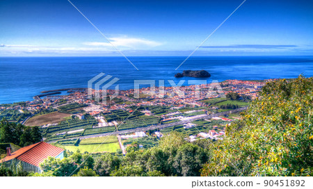 Aerial view to Islet of Vila Franca do Campo ,Sao Miguel, Azores, Portugal 90451892