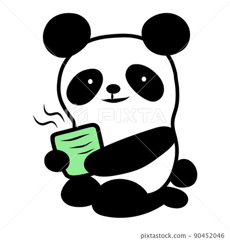 Panda taking a break with tea 90452046