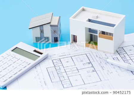 House and house drawings and calculator 90452175