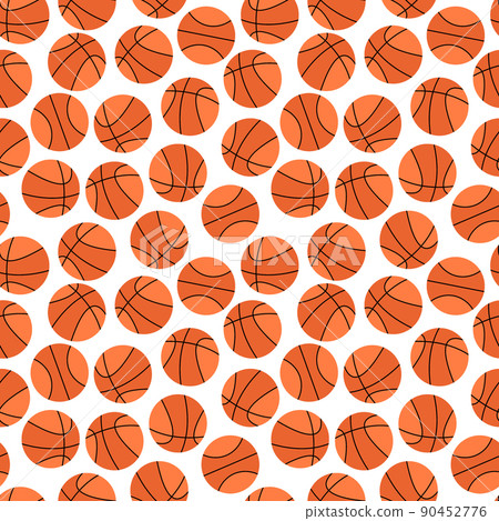 Basketball background. Seamless sports pattern with orange balls for basketball game. Flat vector illustration 90452776