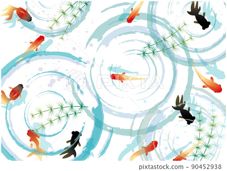 Japanese style summer goldfish background Japanese style summer goldfish background 90452938
