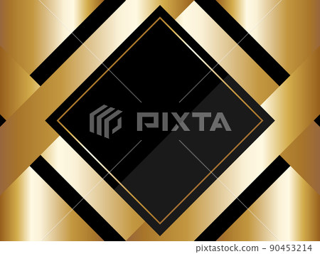 豪華絲帶和菱形背景水平位置黑色和金色 90453214