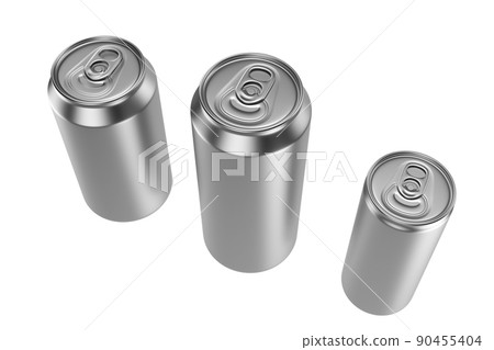 Aluminium beer and slim soda can mock up blank template. Juice, soda, beer jar blank isolated on white background. Aluminum can for design. Realistic aluminum cans. 3D rendering Aluminium beer and slim soda can mock up blank template. Juice, soda, beer jar blank isolated on white background. Aluminum can for design. Realistic aluminum cans. 3D rendering 90455404