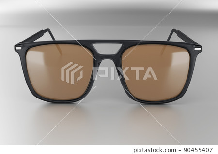 Realistic sunglasses isolated on white background. Trendy unisex eyeglasses for summer sunshine. Eyewear with gradient lens color. 3d rendering Realistic sunglasses isolated on white background. Trendy unisex eyeglasses for summer sunshine. Eyewear with gradient lens color. 3d rendering 90455407
