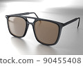 Realistic sunglasses isolated on white background. Trendy unisex eyeglasses for summer sunshine. Eyewear with gradient lens color. 3d rendering 90455408