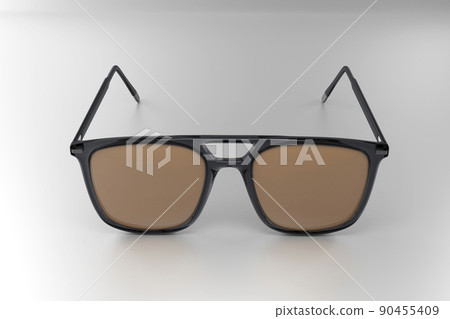 Realistic sunglasses isolated on white background. Trendy unisex eyeglasses for summer sunshine. Eyewear with gradient lens color. 3d rendering Realistic sunglasses isolated on white background. Trendy unisex eyeglasses for summer sunshine. Eyewear with gradient lens color. 3d rendering 90455409