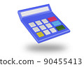 Flat Calculator Illustration With Shadow. Calculator on white background. 3d rendering 90455413