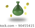 Money bags icon, money saving concept. Money bags on white background. 3d rendering 90455415