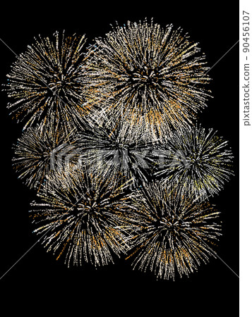 黃色煙花黑色背景_垂直 黃色煙花黑色背景_垂直 90456107