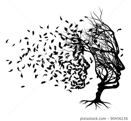 Optical Illusion Family Tree Man Woman Child Faces 90456236