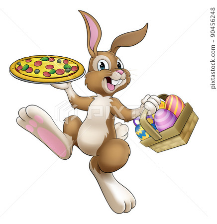 Easter Bunny Rabbit Cartoon Pizza Restaurant Chef Easter Bunny Rabbit Cartoon Pizza Restaurant Chef 90456248