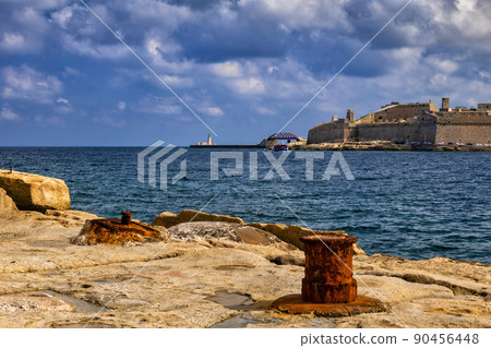 Marsamxett Harbour Old Waterfront In Malta 90456448