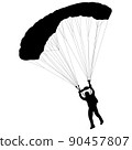 skydiver silhouette - vector illustration 90457807