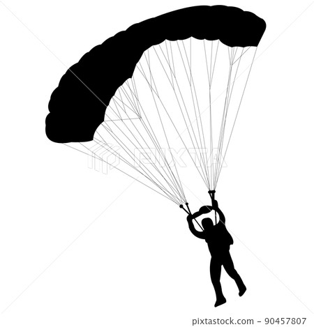 skydiver silhouette - vector illustration skydiver silhouette - vector illustration 90457807