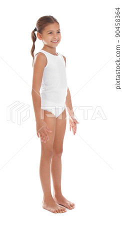 Cute Little Girl Underwear White Background Stock Photo by ©NewAfrica  325257936