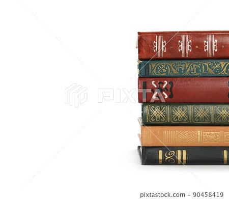 Collection of different books isolated on white 90458419