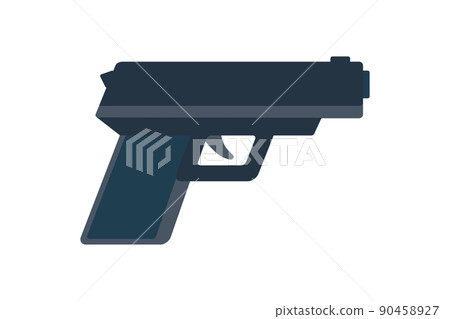 Gun pistol weapon flat icon isolated on white - Stock Illustration ...