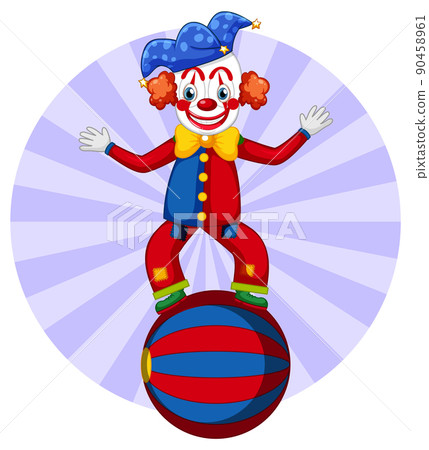 Cute clown performing with ball Cute clown performing with ball 90458961