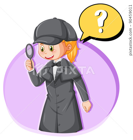 Detective looking for clues in template 90459011
