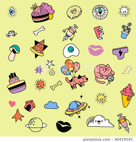 cute hand drawn doodle vector set cute hand drawn doodle vector set 90459595