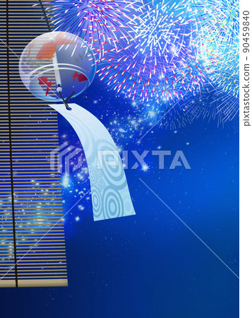 夏季節日煙花匯演背景素材 90459840