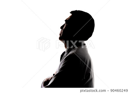 Medical image Male silhouette in a white coat 90460249
