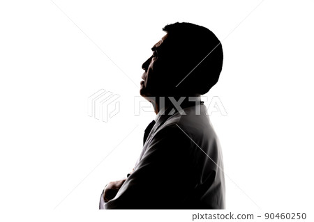 Medical image Male silhouette in a white coat Medical image Male silhouette in a white coat 90460250