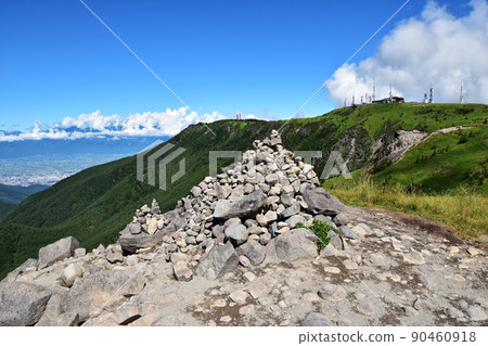 View from the Utsukushigahara Plateau Alps Observation Course in Summer A large panorama of Matsumotodaira and the Northern Alps 90460918
