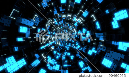 VJ Tunnel Cube Cyberspace Digital Blue [There is another Ver] 90460933