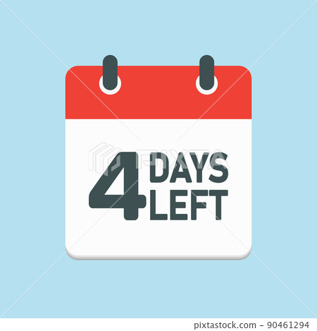 Countdown daily page calendar icon - 4 days left Countdown daily page calendar icon - 4 days left 90461294