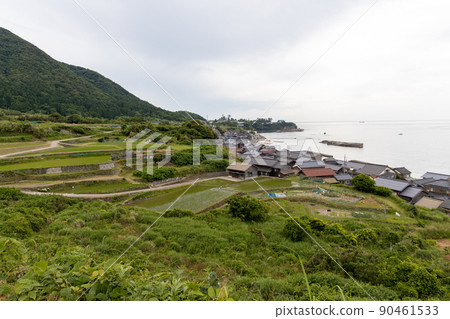 京都府京丹後市的少手梯田,種植水稻時的景象 京都府京丹後市的少手梯田,種植水稻時的景象 90461533
