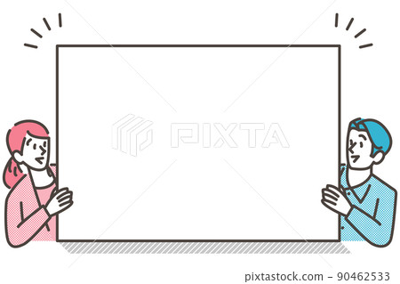 看著複製空間的夫婦[矢量圖素材] 90462533