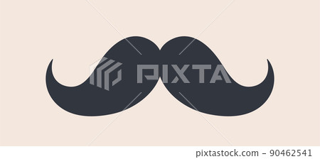 Black mustaches. Silhouette vintage moustache Black mustaches. Silhouette vintage moustache 90462541