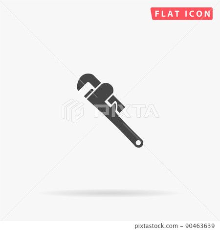 Pipe wrench flat vector icon 90463639