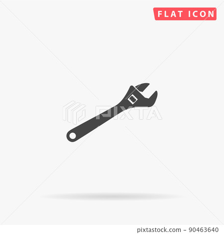 Wrench flat vector icon Wrench flat vector icon 90463640