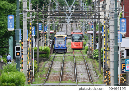 <Tokyo> Tokyo Sakura Tram (Toden-Arakawa Line) Gakushuinshita <Tokyo> Tokyo Sakura Tram (Toden-Arakawa Line) Gakushuinshita 90464195